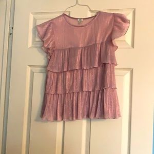 River Island Ruffle Sleeve Shimmer Top